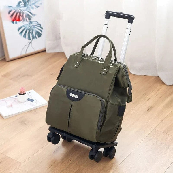 Sac de Voyage à Roulettes Oxford Facile à Transporter | Nina Sac Vert armé