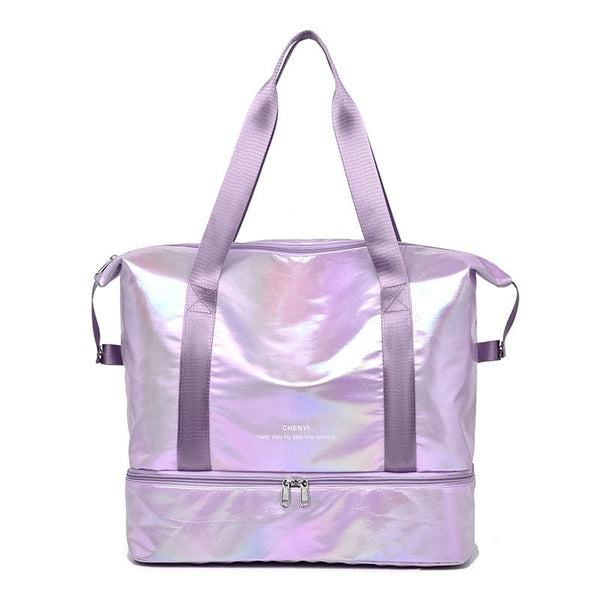 Sac de Voyage Femme Brillant Mini | Nina Sac Mauve