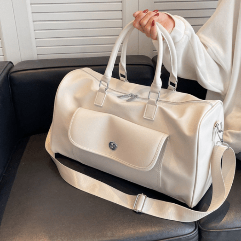 Sac de Voyage Femme Luxe en Cuir avec Fonctionnalités | Nina Sac Blanc