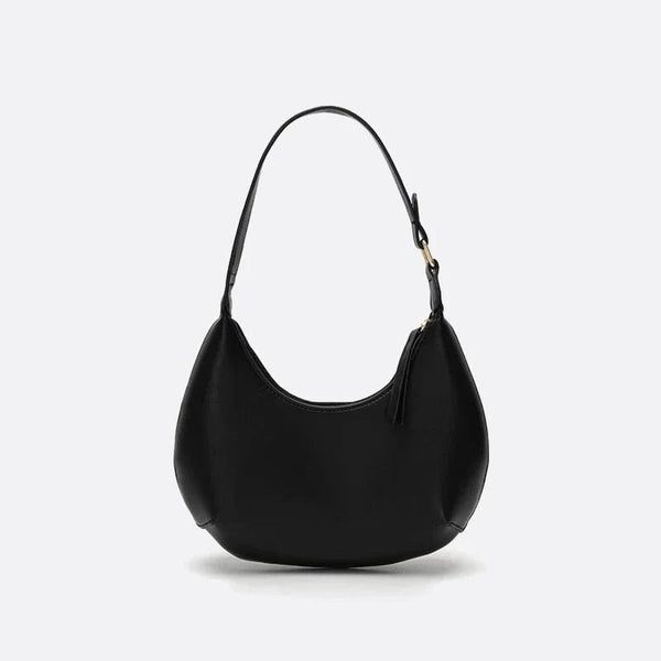 Sac Demi-Lune en Cuir de Luxe | Nina Sac Noir