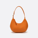 Sac Demi-Lune en Cuir de Luxe | Nina Sac Orange