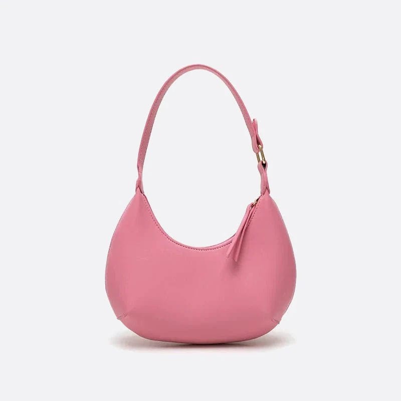 Sac Demi-Lune en Cuir de Luxe | Nina Sac Rose