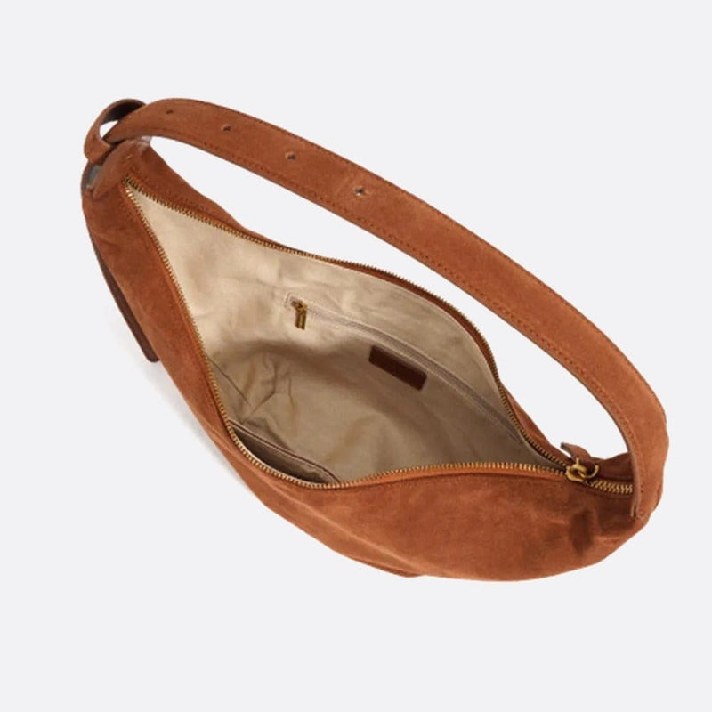 Sac demi-lune en daim - Urban chic | Nina Sac