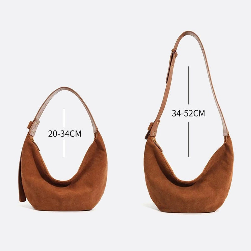 Sac demi-lune en daim - Urban chic | Nina Sac