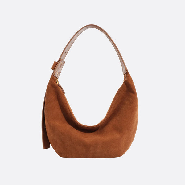 Sac demi-lune en daim - Urban chic | Nina Sac Camel