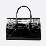 Sac en cuir Croco Luxe | Nina Sac Noir