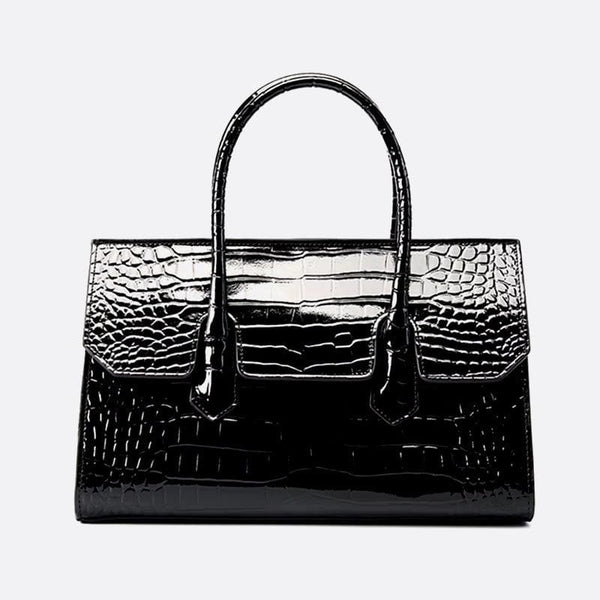 Sac en cuir Croco Luxe | Nina Sac Noir