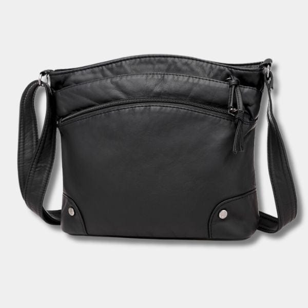 Sac en Cuir Souple avec Bandoulière pour femme  Noir