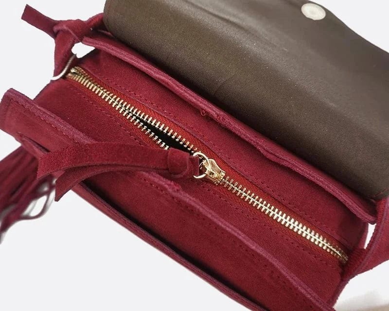 Sac en Daim Rouge Élégant | Nina Sac