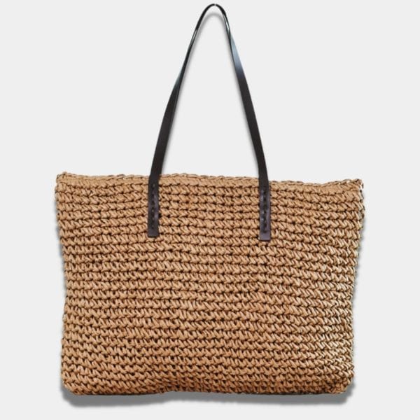 Sac en Paille Femme | Sac Coco Brun clair