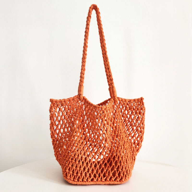 Sac Épaule Crochet-Mesh | Nina Sac Orange