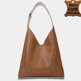 Sac Fourre tout Cuir Femme | Sac Aria Brun