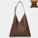 Sac Fourre tout Cuir Femme | Sac Aria Brun foncé