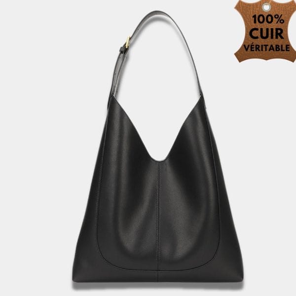 Sac Fourre tout Cuir Femme | Sac Aria Noir