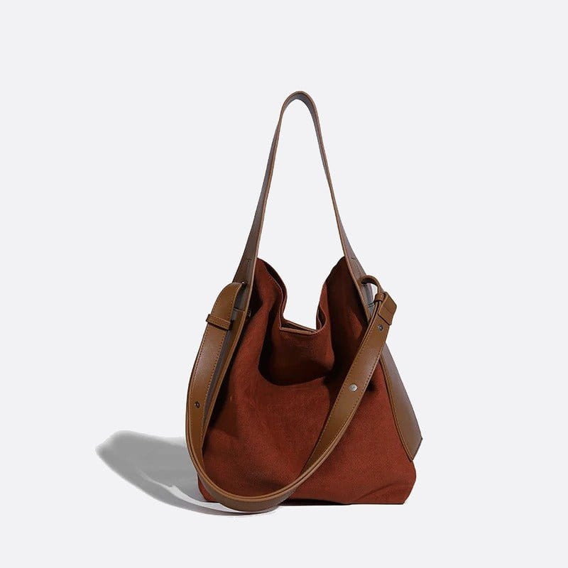 Sac fourre-tout en daim de luxe | Nina Sac Marron