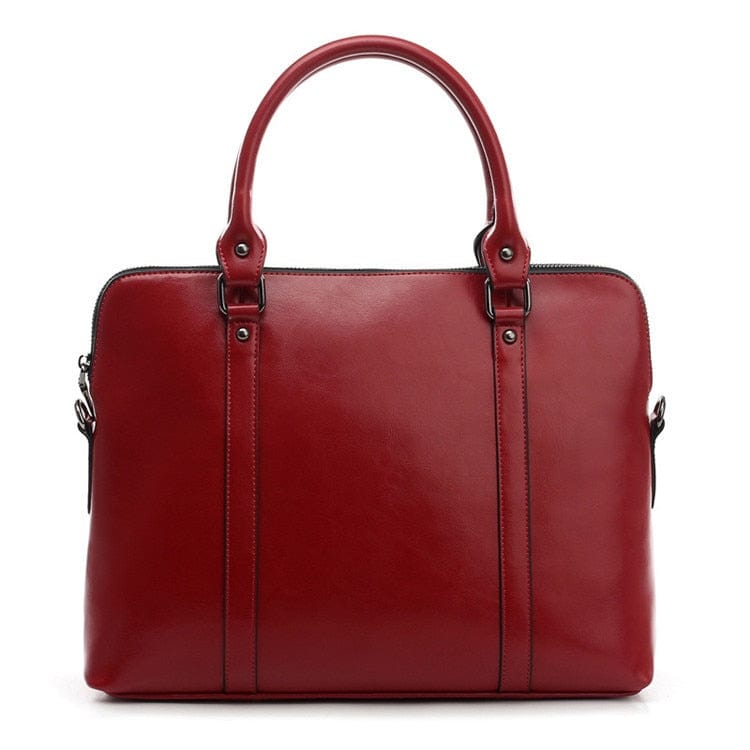 Sac Ordinateur Femme en Cuir Élégant avec Multipoches | Nina Sac Bordeaux