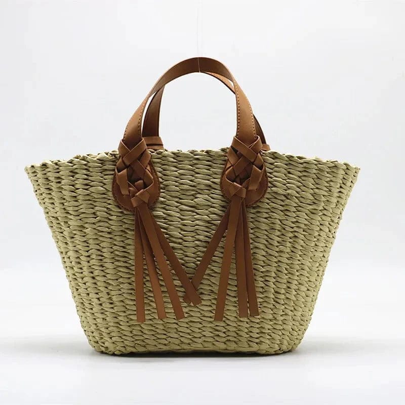 Sac Panier Paille & Cuir | Nina Sac