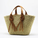 Sac Panier Paille & Cuir | Nina Sac