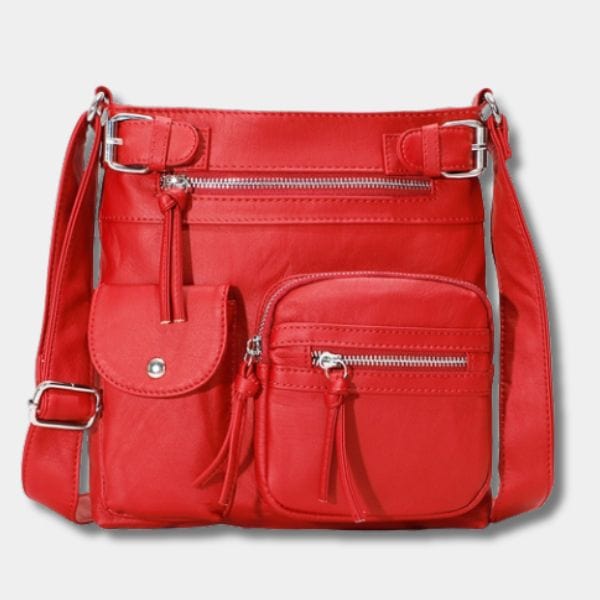 Sac Sacoche Femme Cuir PU | Sac Adeline Rouge