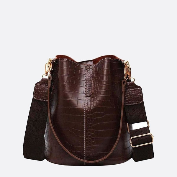 Sac Seau Croco Luxe | Nina Sac Marron