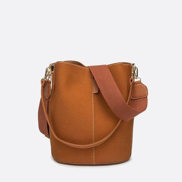 Sac Seau en Cuir Brossé - Style Confort | Nina Sac Camel