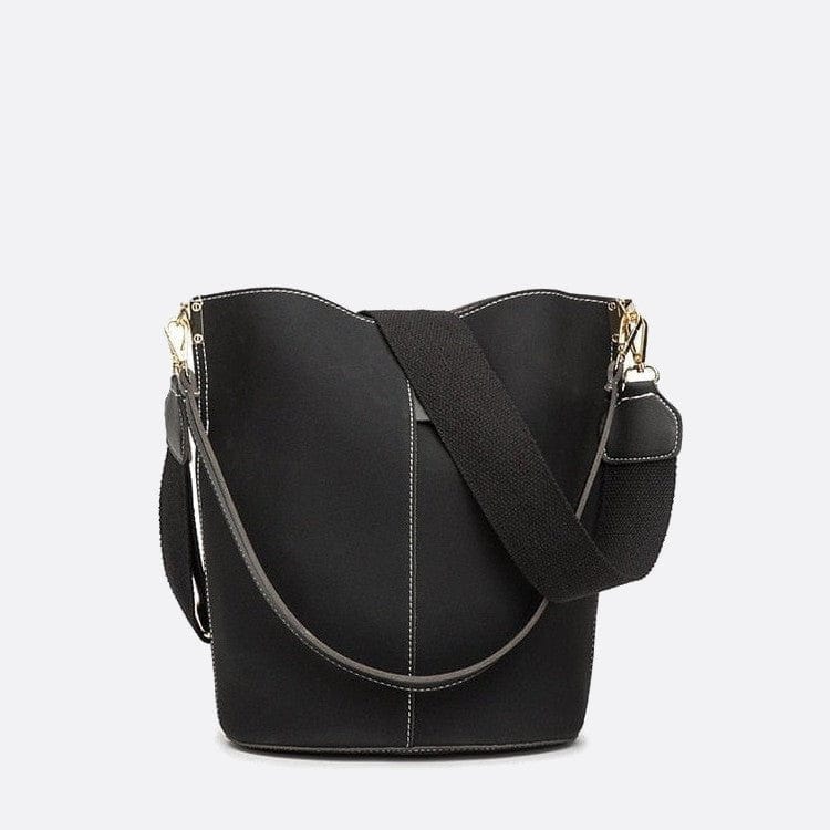 Sac Seau en Cuir Brossé - Style Confort | Nina Sac Noir