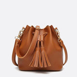 Sac seau en cuir camel | Nina Sac