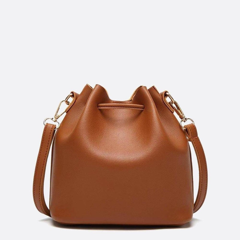 Sac seau en cuir camel | Nina Sac