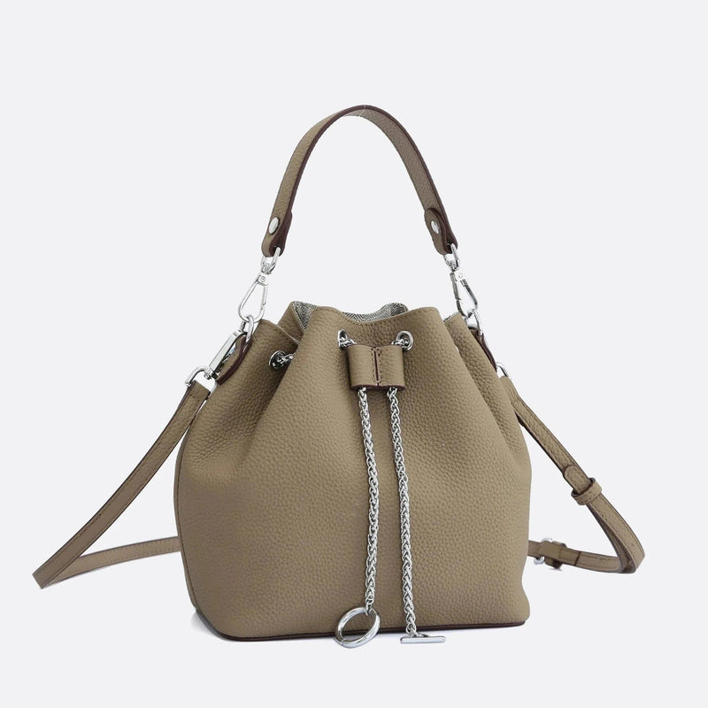 Sac seau en cuir de qualité supérieure | Nina Sac Beige