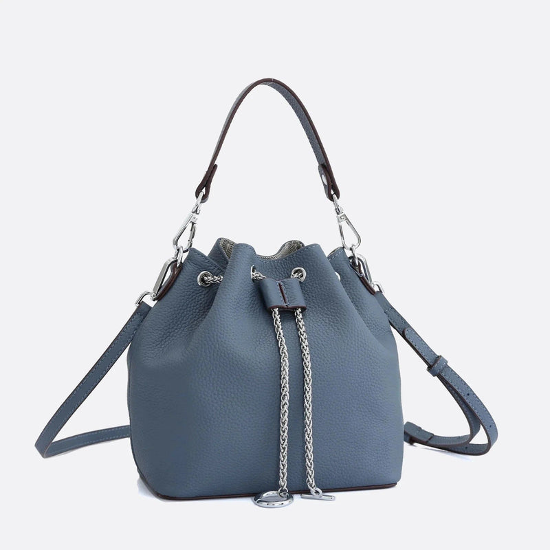 Sac seau en cuir de qualité supérieure | Nina Sac Bleu canard