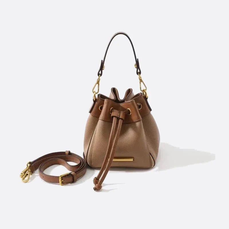 Sac Seau en Cuir Luxe | Nina Sac Marron