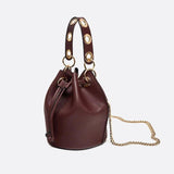 Sac Seau en Cuir Mini | Nina Sac Bordeaux