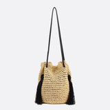 Sac Seau en Paille à Bandoulière | Nina Sac Beige