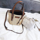 Sac Seau en Paille et Cuir | Nina Sac