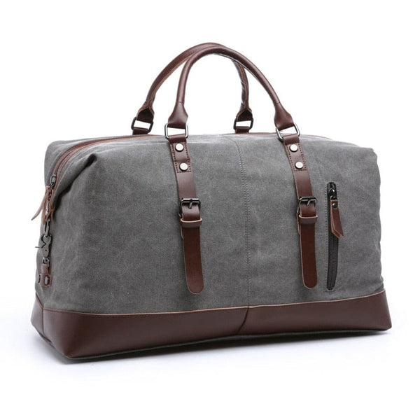 Sac Week-end Femme en Toile - Style Voyage | Nina Sac Gris