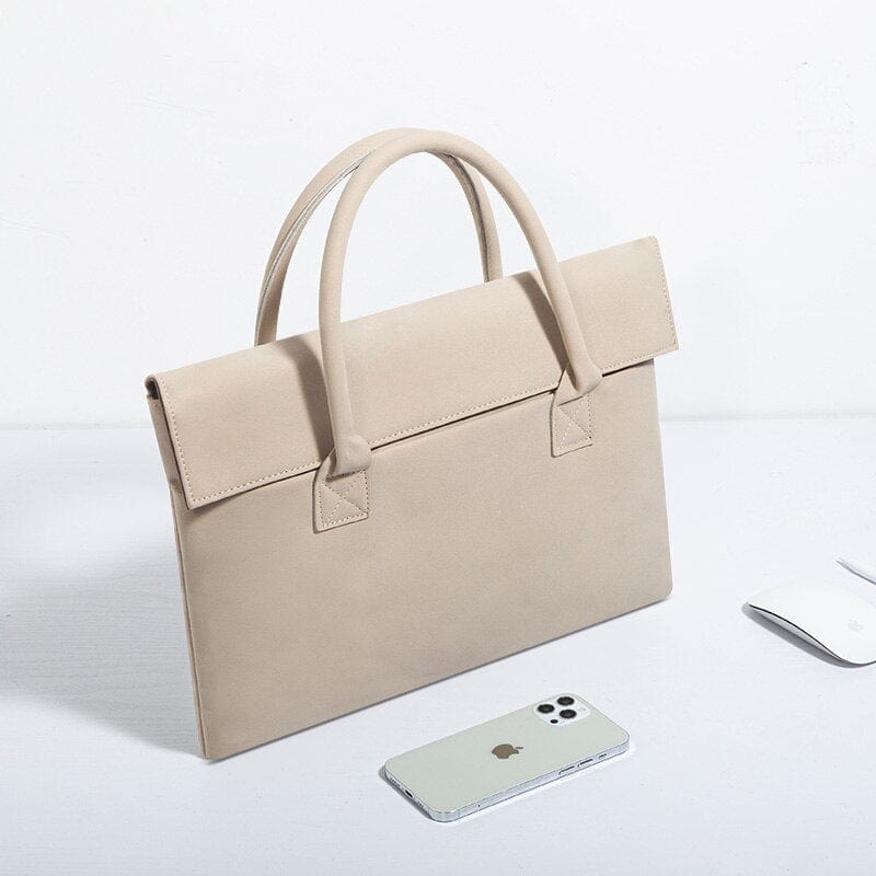 Sacoche Luxe en Forme d'Enveloppe pour Ordinateur Femme | Nina Sac Beige / 12 pouces