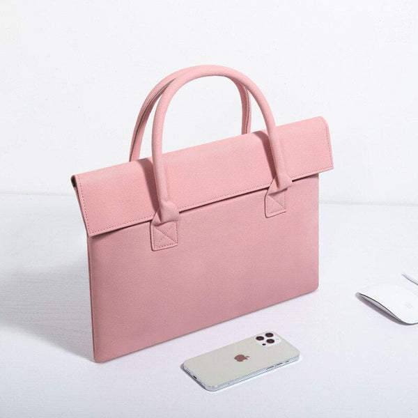 Sacoche Luxe en Forme d'Enveloppe pour Ordinateur Femme | Nina Sac Rose / 12 pouces