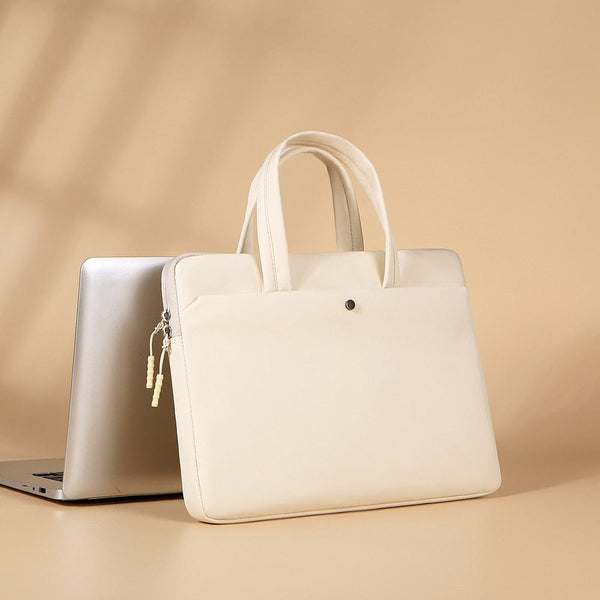 Sacoche Ordinateur Femme Pratique avec Sangle de Bagages - Style & Fonction | Nina Sac Beige / 13-13.3 pouces