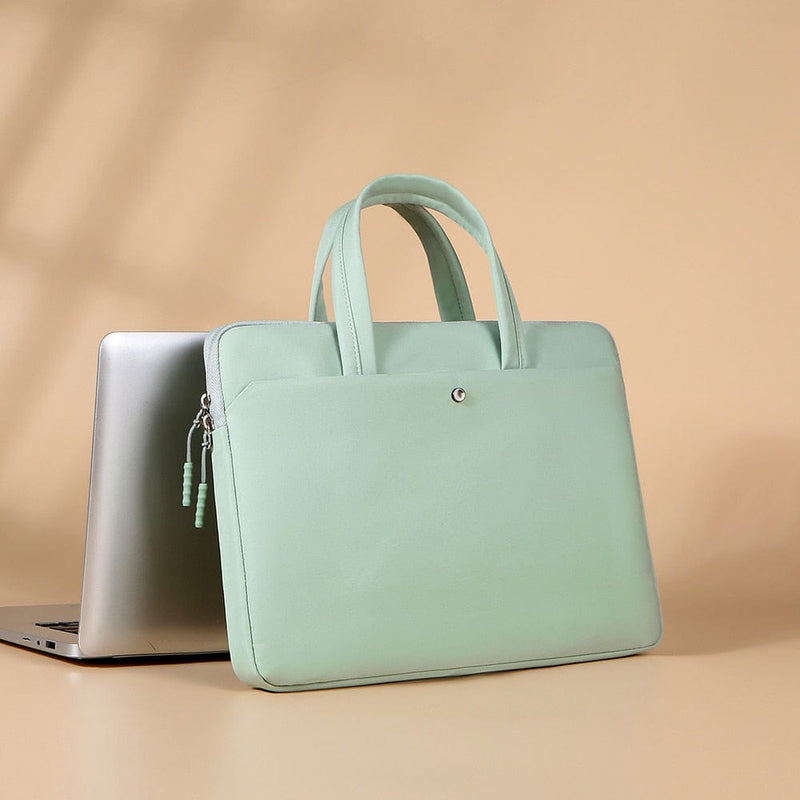 Sacoche Ordinateur Femme Pratique avec Sangle de Bagages - Style & Fonction | Nina Sac Vert / 13-13.3 pouces