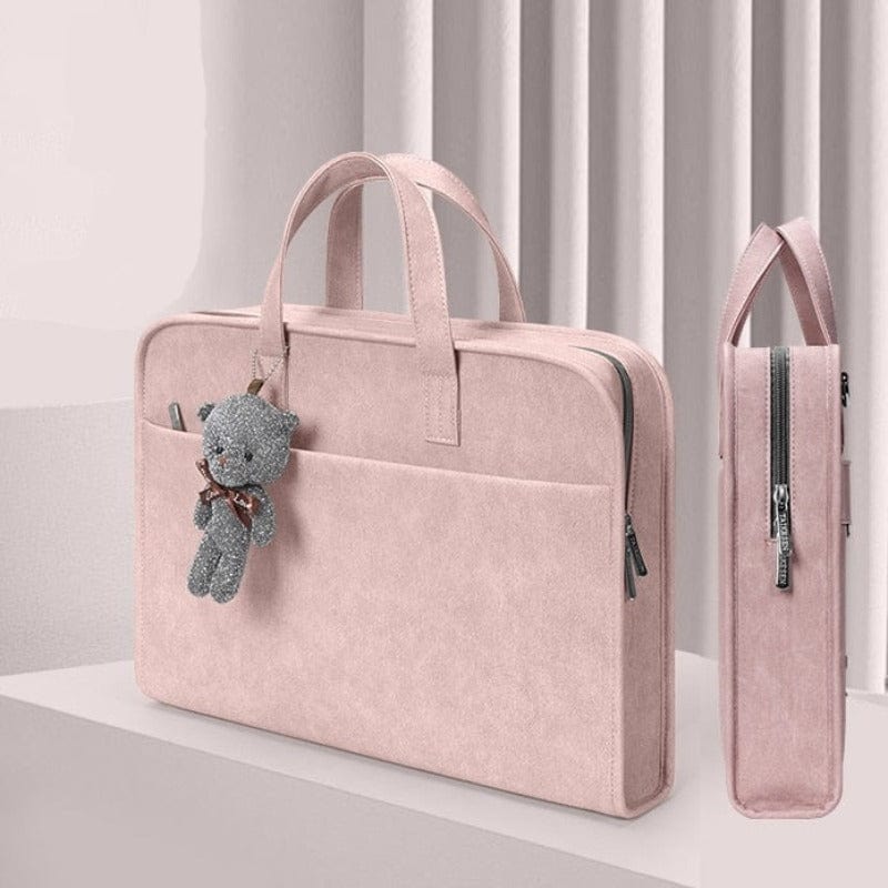 Sacoche pour Ordinateur Femme avec Compartiment Rembourré | Nina Sac Rose / 12-13 pouces